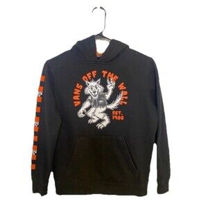 Vans Off The Wall Hoodie Sk8 Wolf Boys S Black Wolf Logo Sweatshirt